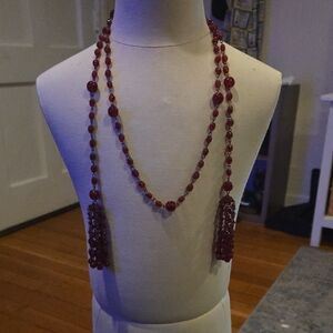 Elegant Red Beaded Necklace